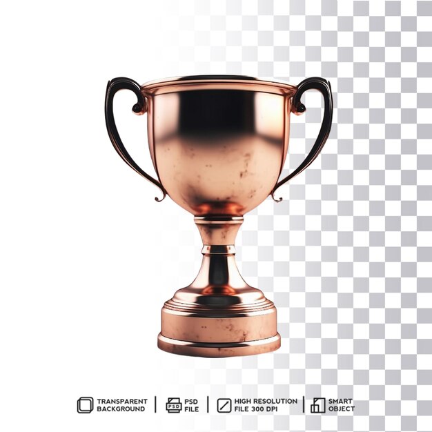 PSD trophée transparent du succès en bronze