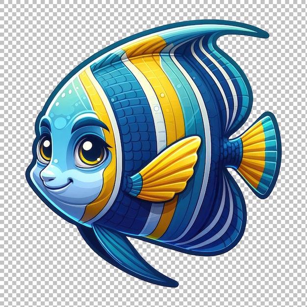 PSD tropical angelfish cartoon clipart