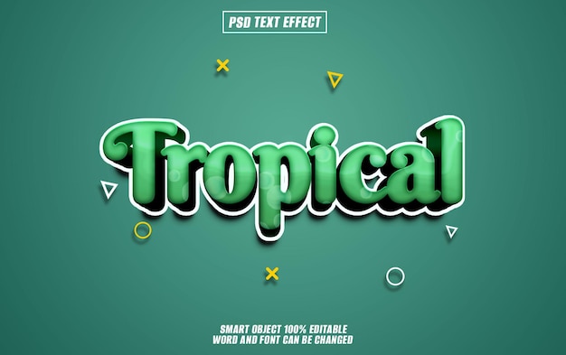 tropical text effect font editable typography 3d text