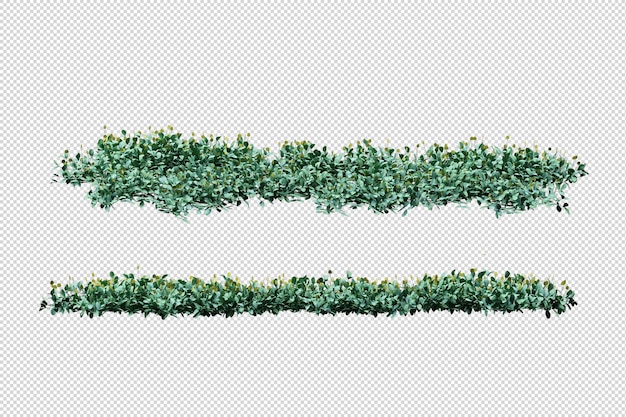Tropische Bäume und Blumen in 3D-Rendering isoliert