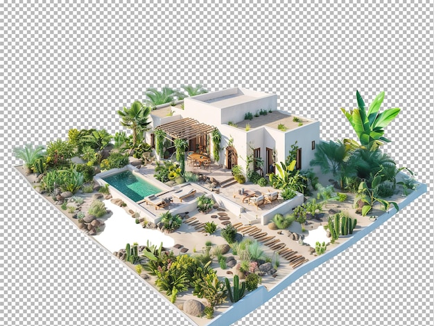 Tropische villa isometrisch png