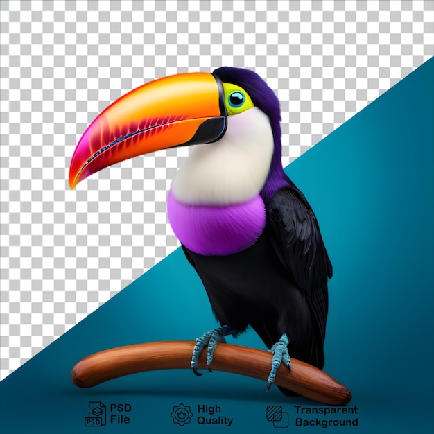 Tropische vogel-tucan, isoliert auf durchsichtigem hintergrund, enthält eine png-datei