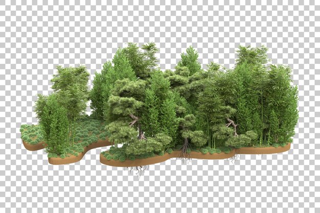 Tropischer Wald isoliert auf transparentem Hintergrund 3D-Darstellung