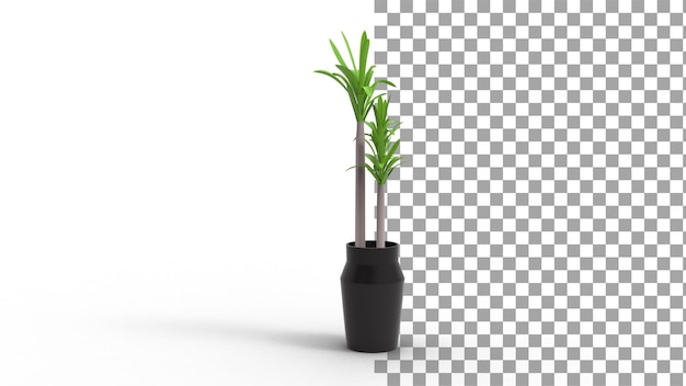 Tropisk planta con sombra 3d render