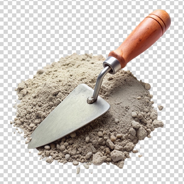 PSD trowel and cement on transparent background