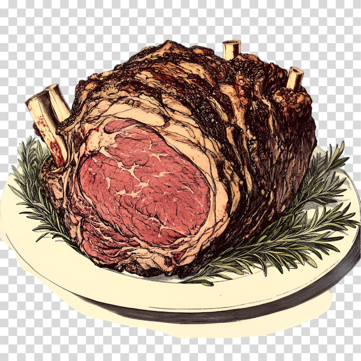 PSD un trozo de carne aislado sobre un fondo transparente recortado en png