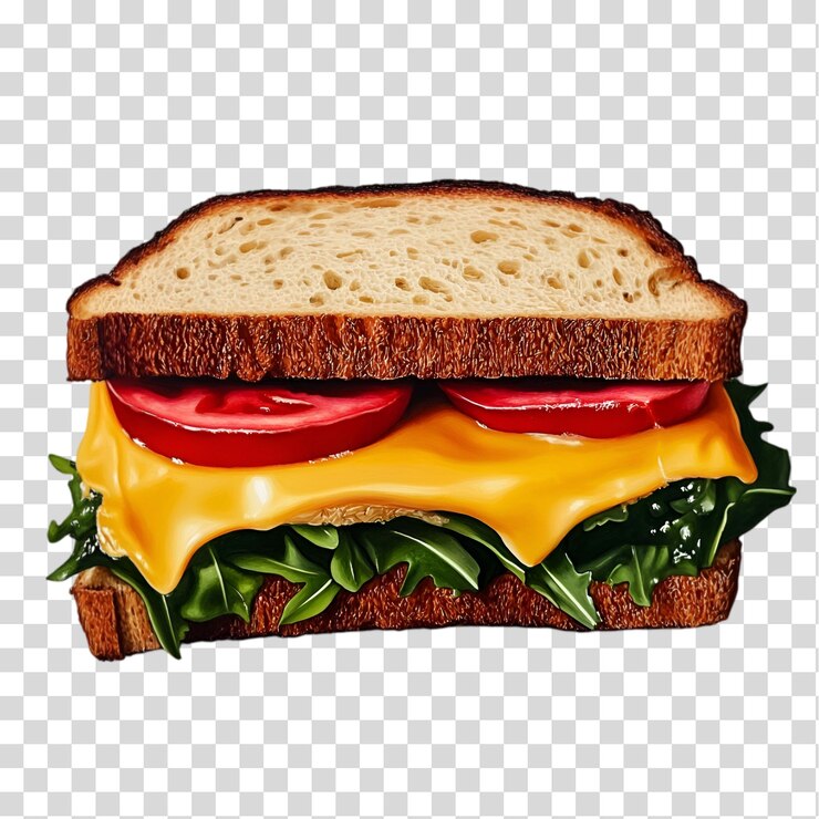 PSD un trozo de pan con mantequilla aislado sobre un fondo transparente recorte png
