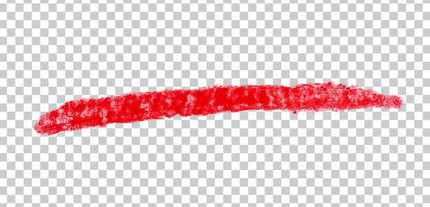 Trucado de lápiz rojo sobre un fondo transparente