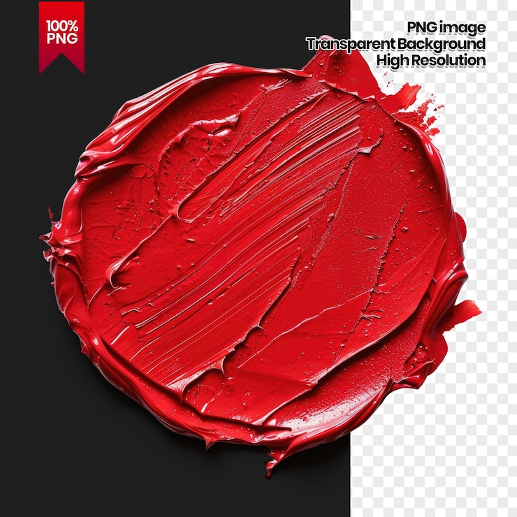 PSD trucado de pincel rojo aislado en fondo transparente fondo eliminado