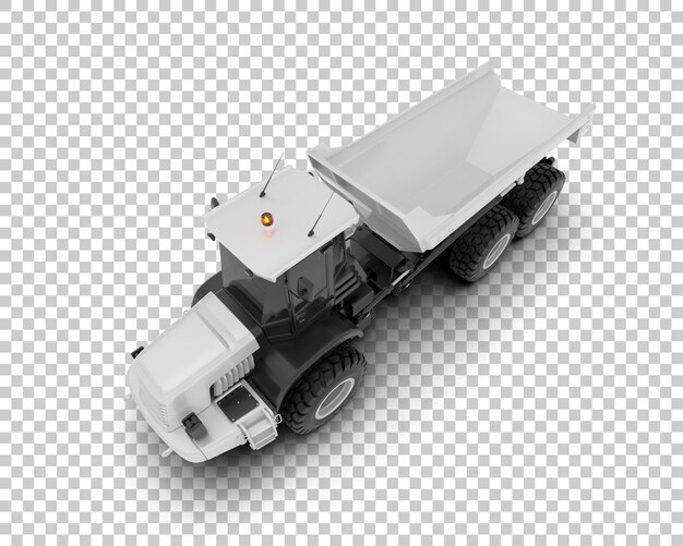 PSD truck de décharge articulé isolé sur le fond illustration de rendu 3d