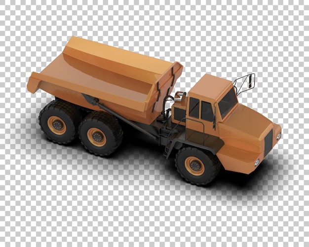 PSD truck de décharge articulé isolé sur le fond illustration de rendu 3d