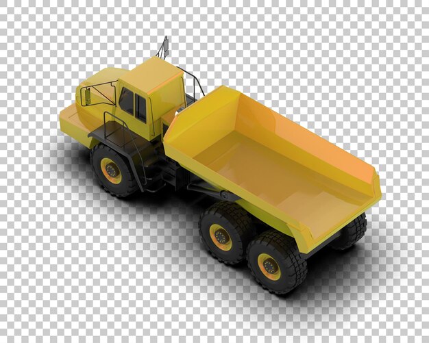 PSD truck de décharge articulé isolé sur le fond illustration de rendu 3d