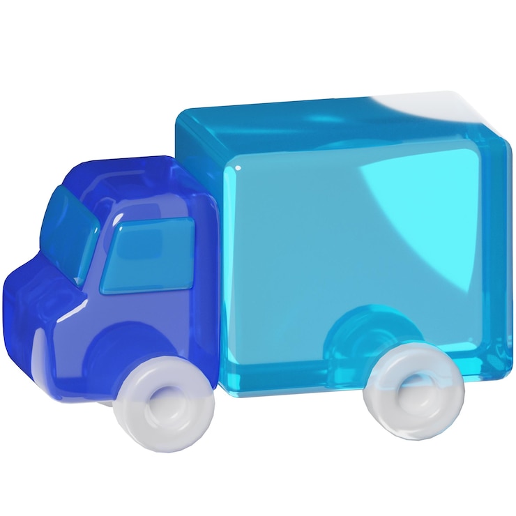 PSD truck delivery shopping commerce blue 3d