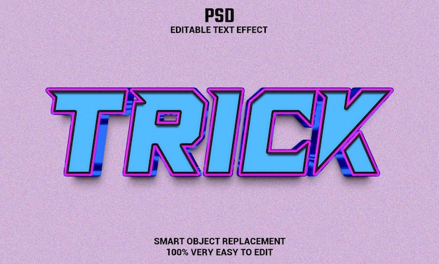 Truco efecto de texto editable 3d con fondo psd premium