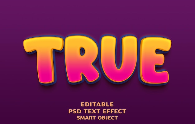 True 3D-Text-Effekt-Design