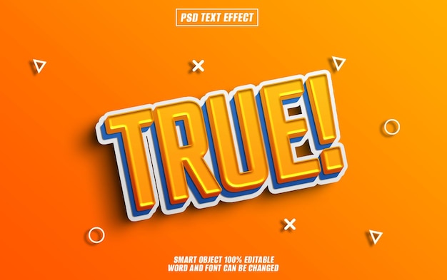 true text effect font editable typography 3d text