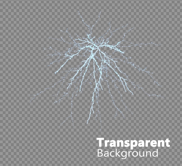 trueno de relámpago en un fondo transparente