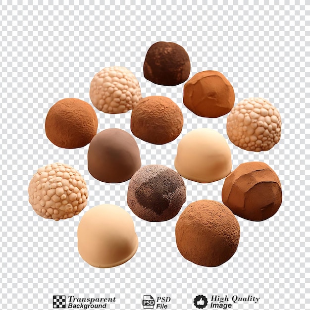 Trufas aisladas sobre un fondo transparente