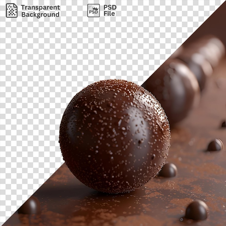 PSD trufas de chocolate oscuro en una mesa