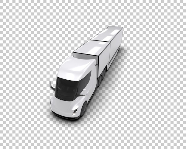Truk kargo terisolasi pada ilustrasi rendering 3D latar belakang