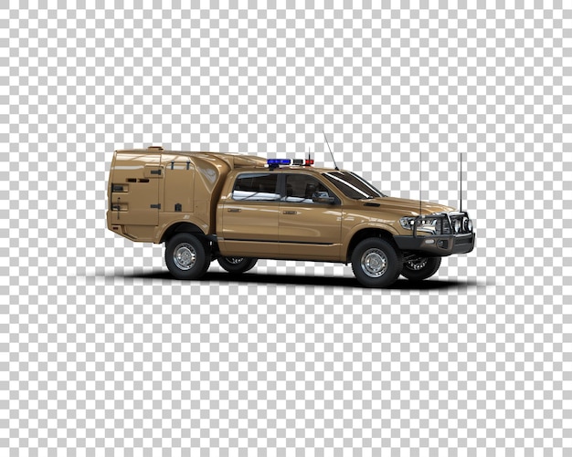 Truk Pickup terisolasi pada ilustrasi rendering 3d latar belakang