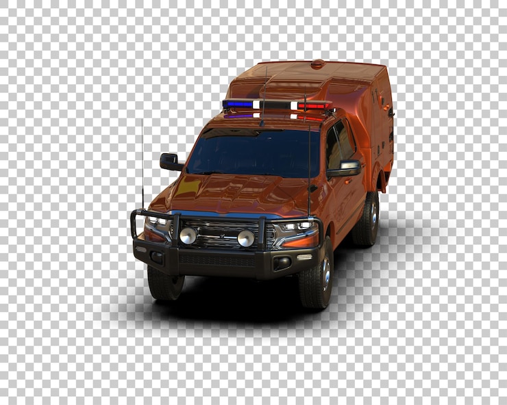 PSD truk pickup terisolasi pada ilustrasi rendering 3d latar belakang