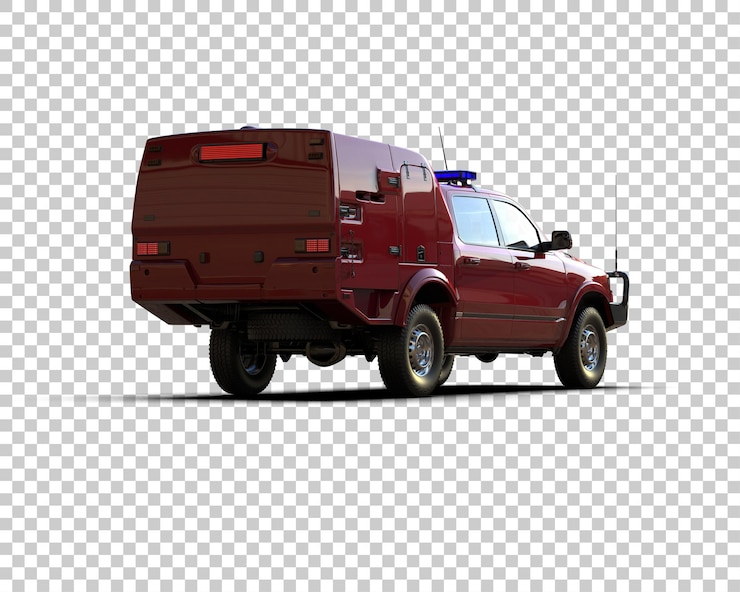 PSD truk pickup terisolasi pada ilustrasi rendering 3d latar belakang