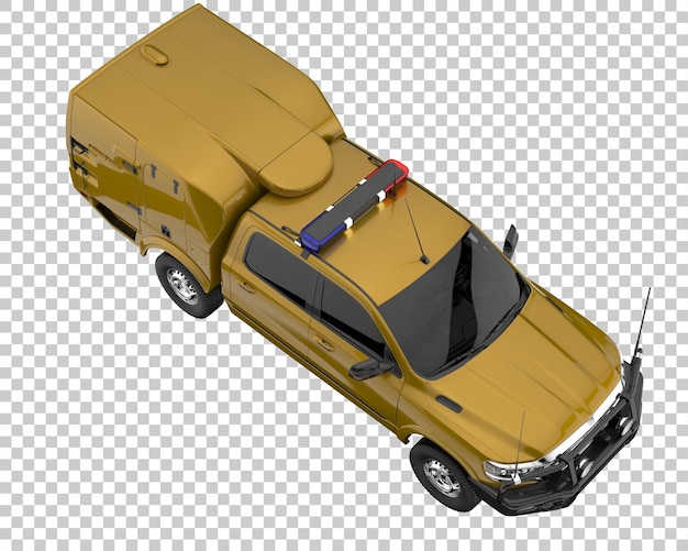 Truk pikap dengan latar belakang transparan. Render 3D - ilustrasi