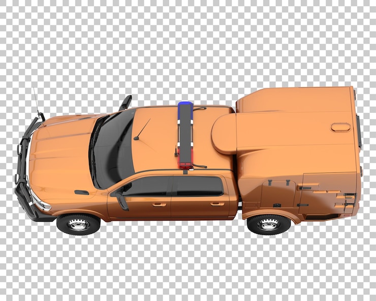 PSD truk pikap dengan latar belakang transparan. render 3d - ilustrasi
