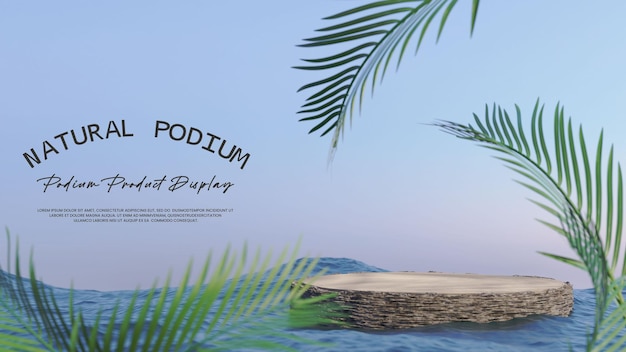 Trunk Palm Podium En Mer Pour L'exposition Des Produits