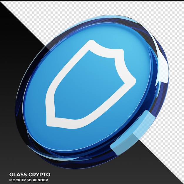 Trust wallet token twt glas-kryptomünze 3d-illustration
