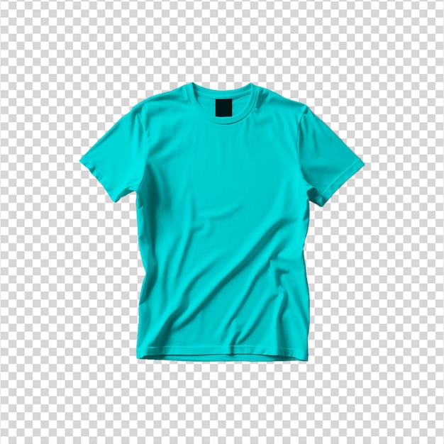 PSD tshirt bleu vue de face maquette image png