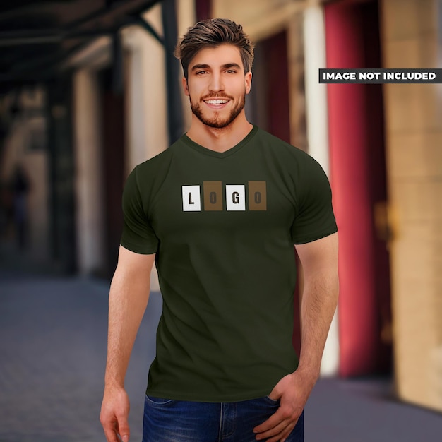 PSD tshirt vneck mockup