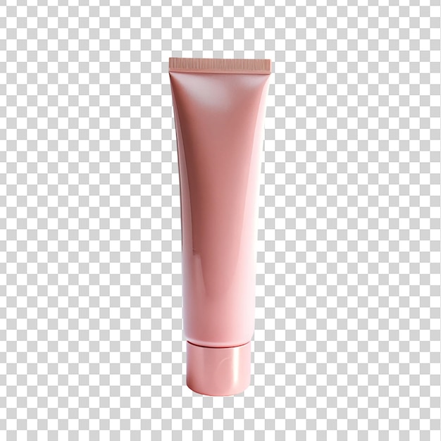 PSD tube cosmétique rose sur fond transparent