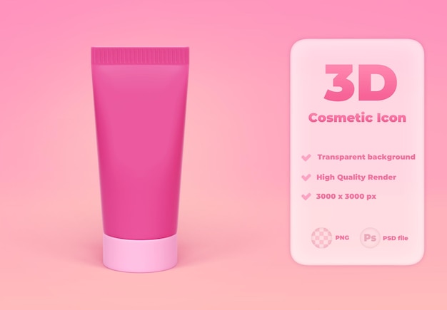 PSD tube de crème cosmétique illustration de rendu 3d