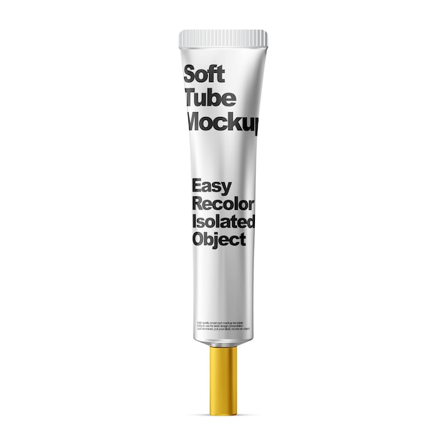 Tube De Crème Cosmétique Maquette Psd De Tube En Plastique Argenté