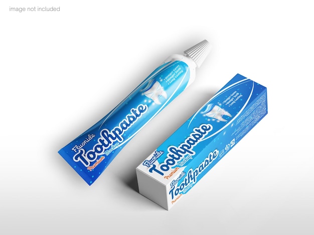 PSD tube de dentifrice avec maquette de boîte