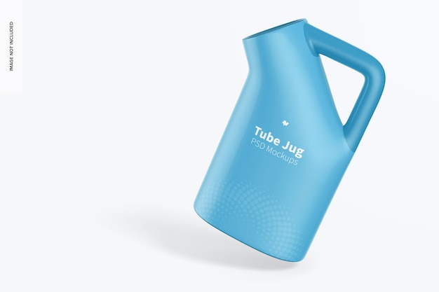 Tube jug mockup, fallend