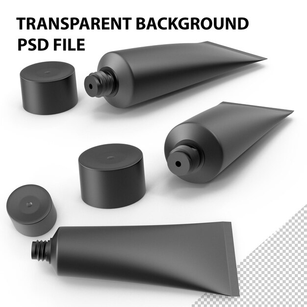 PSD tube noir crème png