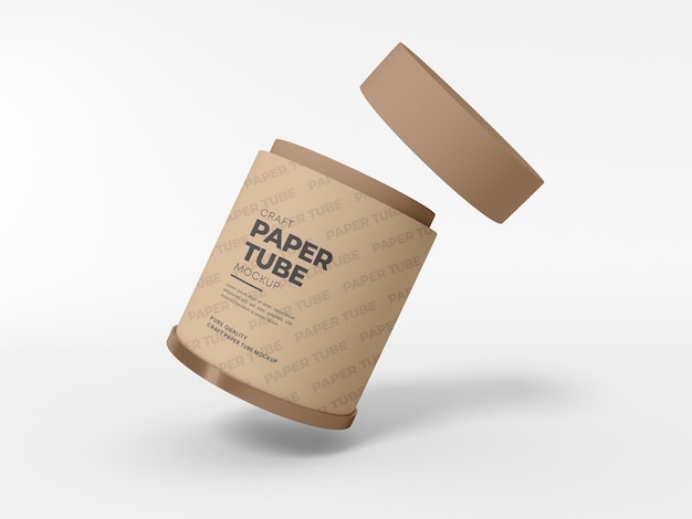 Tube En Papier Kraft Avec Maquette D'étiquette