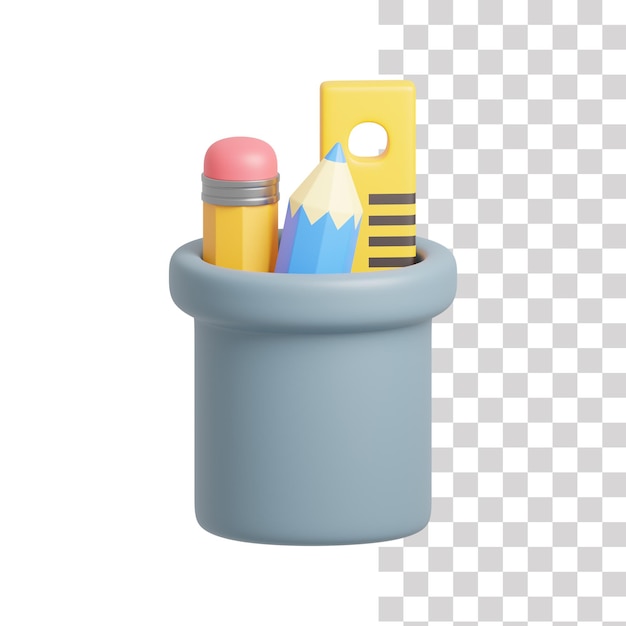 Un tube pour crayons règles et colorants