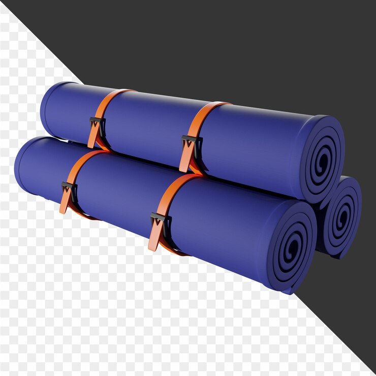 PSD tubes bleus avec du ruban orange sur le fond