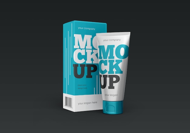Tubo cosmetico e mockup di scatole