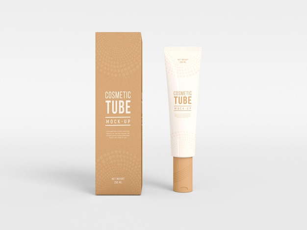 Tubo cosmético con maqueta de caja