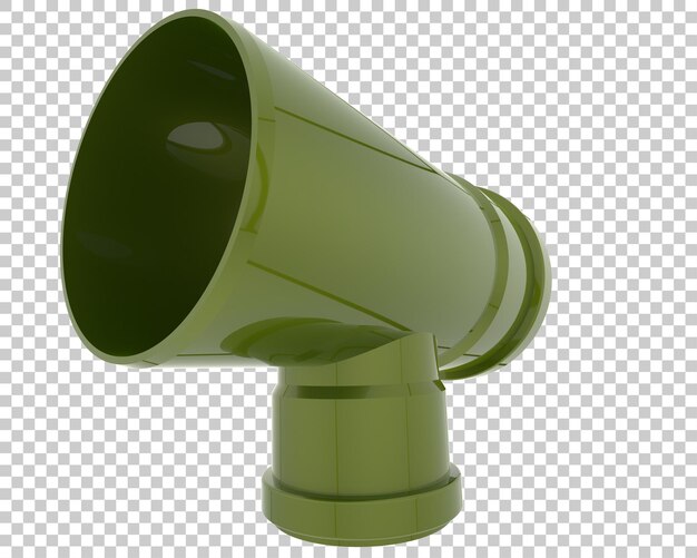 Tubo final aislado en la ilustración de representación 3d de fondo transparente
