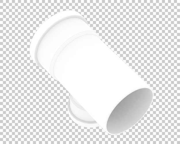Tubo final aislado en la ilustración de representación 3d de fondo transparente