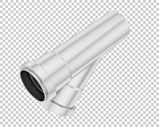 Tubo final aislado en la ilustración de representación 3d de fondo transparente