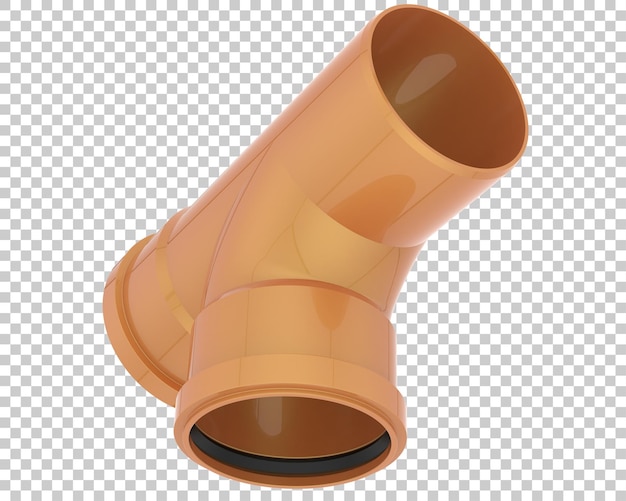 PSD tubo final isolado na ilustração de renderização 3d de fundo transparente