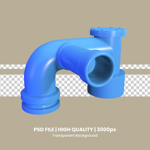 PSD tubo industrial de icono 3d aislado en el fondo transparente