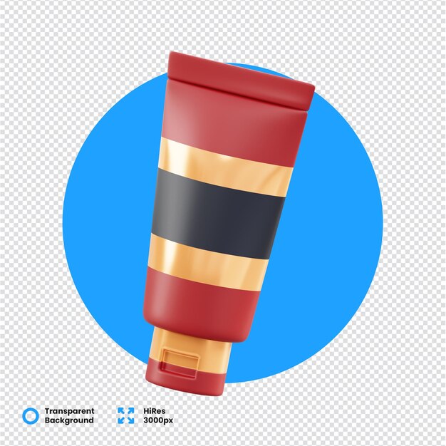 Tubo de jabón para lavado facial renderizado en 3D en transparente